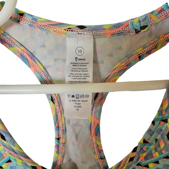 Lululemon Ivivva Tank Top Girls Size 10 Lululemon Athleisure Racerback Stretch B - Picture 4 of 8